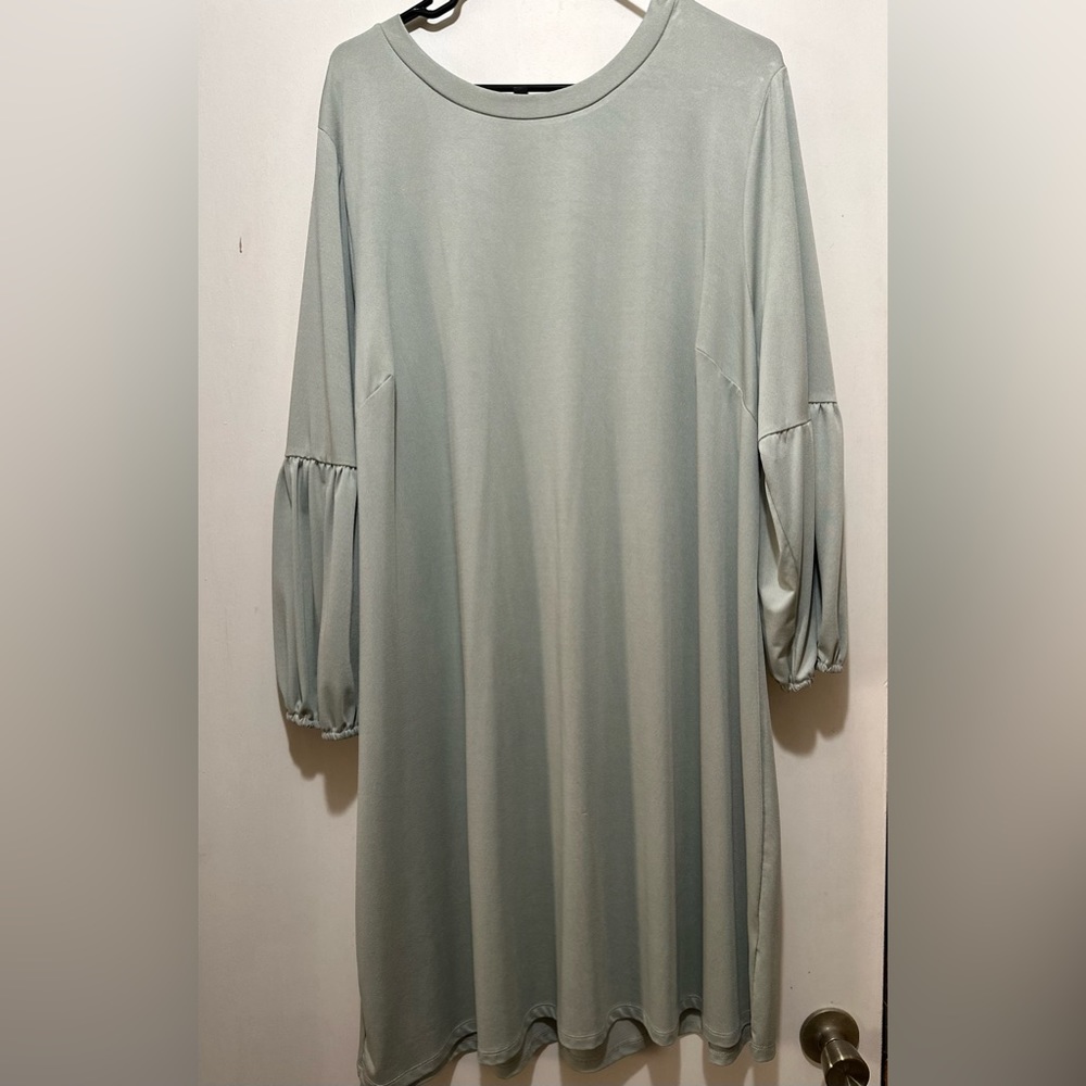As U Wish green dress with ruffled sleeves (Belk Brand)